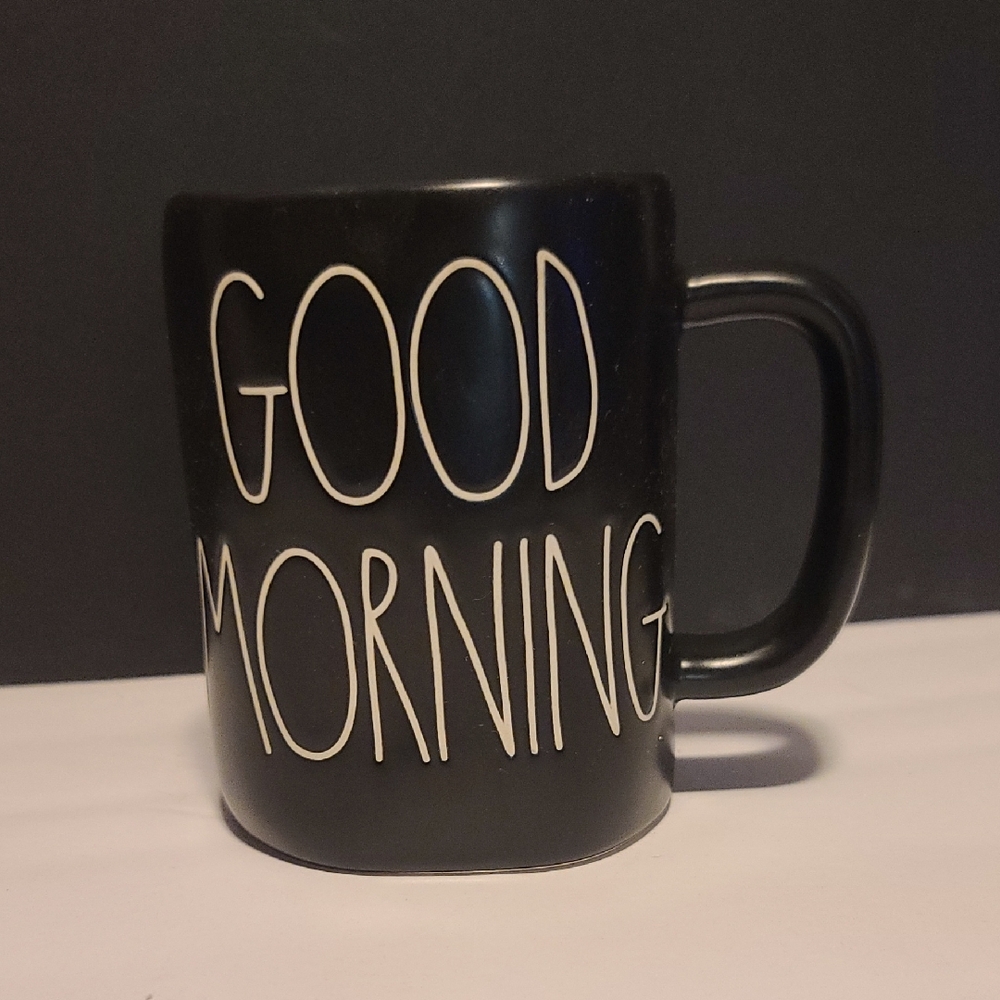 Matte Black and White Mug with Minimalist Design
